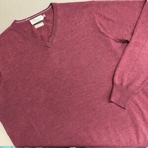Peter Millar Silk Merino Wool Blend Crown Soft Sweater Maroon Mens Size Large